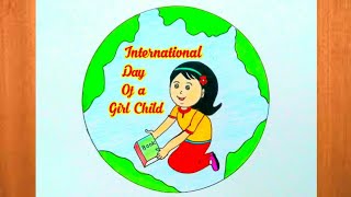 International Girl Child Day Drawing | Save girl child drawing | International girl child day poster