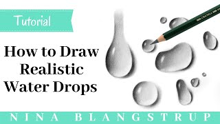 How to Draw Realistic Waterdrops - Easy Tutorial for Beginners