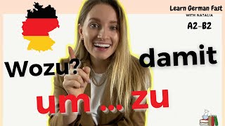 GERMAN 🇩🇪 #74: Unterschied zwischen um ... zu und damit 👉 Filnalsätze II Learn German Fast