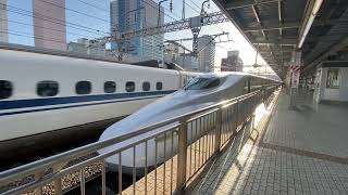 【警笛からのフル加速】　2023年1月22日ひかり506号東京行(106分遅延)静岡駅入線からのぞみ18号の通過待ち、そして発車まで