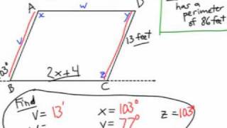 How to Solve a Parallelogram: Using Algebra