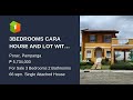 3BEDROOMS CARA HOUSE AND LOT WITH BALCONY FOR SALE IN PORAC,PAMPANGA