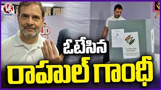 Rahul Gandhi Casts His Vote | Delhi Elections 2025 | V6 News