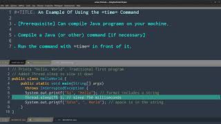 Measuring Program Running Time: Linux's time command