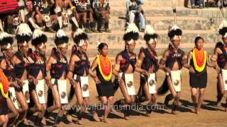 Folkloric performance by Khiamniungan tribe at Hornbill Festival