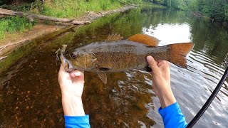 Wisconsin Smallmouth Bass Fishing the Peshtigo River with the Megabass Sleeper Craw