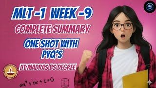 MLT Week 9 Explained in One Shot | PYQ + Concepts | IIT Madras BS Degree