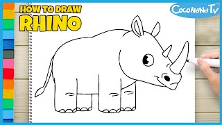 RHINO - How to Draw and Color for Kids - CoconanaTV