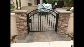 Ornate Iron Pedestrian Gates by Naddour's Custom Metalworks