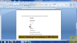 How To edit/format MS Word document -  font, bold, italic, underline, superscript, subscript