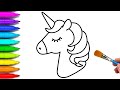 How to draw a unicorn step by step || unicorn drawing easy for kids || unicorn drawing