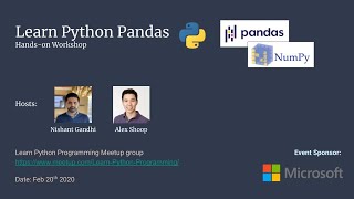 Introduction to Python Pandas | Learn Python Programming meetup | Meetup 3