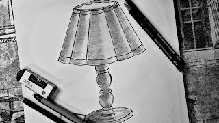 How to draw Table Lamp for Beginners | Easy Night Lamp Pencil Tutorial |  Step by Step | Art & Art