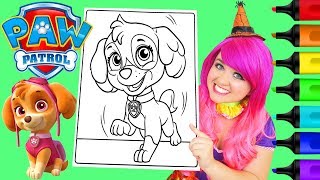 Coloring Skye PAW Patrol Coloring Book Page Prismacolor Colored Paint Markers | KiMMi THE CLOWN