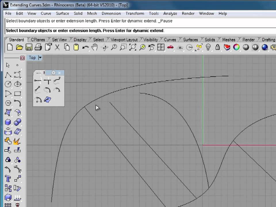 Rhino 5 Tutorial Extending Curves Infiniteskills Training Youtube