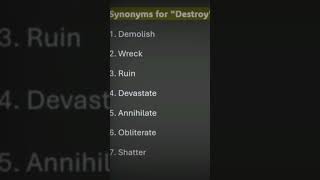 Synonyms for Destroy