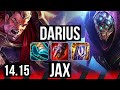 DARIUS vs JAX (TOP) | 600+ games, 13/3/3, Dominating | EUW Master | 14.15