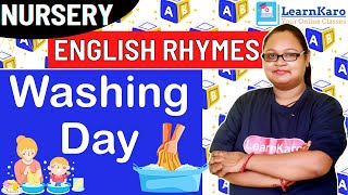 Washing Day | English Rhyme | Nursery Rhymes for Children, Kids, Preschoolers | Rhyme Time