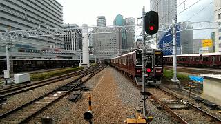 梅田駅 3線同時発車 【阪急】