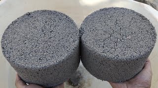 ASMR || 🖤 Black concrete 🤤 round shapes crumbling dipping \u0026dry crumbling on paste 🔥||