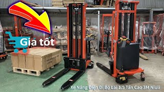 BÁO GIÁ Xe Nâng Điện Đi Bộ Lái 1.5 Tấn Cao 3M Niuli - Model: CTDC1530