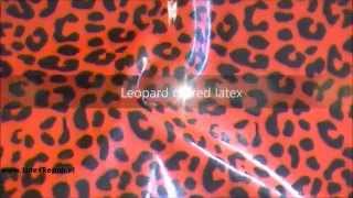 Latex sheet: Tijgerprint Leopard black on red latex rood op zwart latex www LatexRepair nl