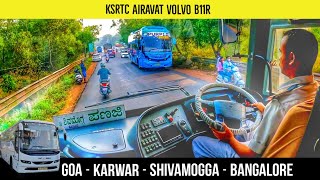 GOA TO BANGALORE : KSRTC AIRAVAT VOLVO B11R BUS JOURNEY | GERUSOPPA GHAT 🛣️ | HEAVY FOG ROADS 🌫️