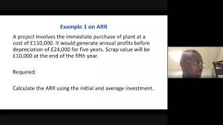 5 of 5 Investment appraisals   Payback period and Accounting Rate of Return methods