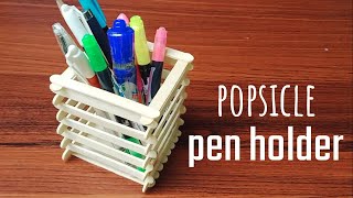 DIY IDEAS | DIY Pen Holder Using Popsicle Sticks | Popsicle Stick Crafts