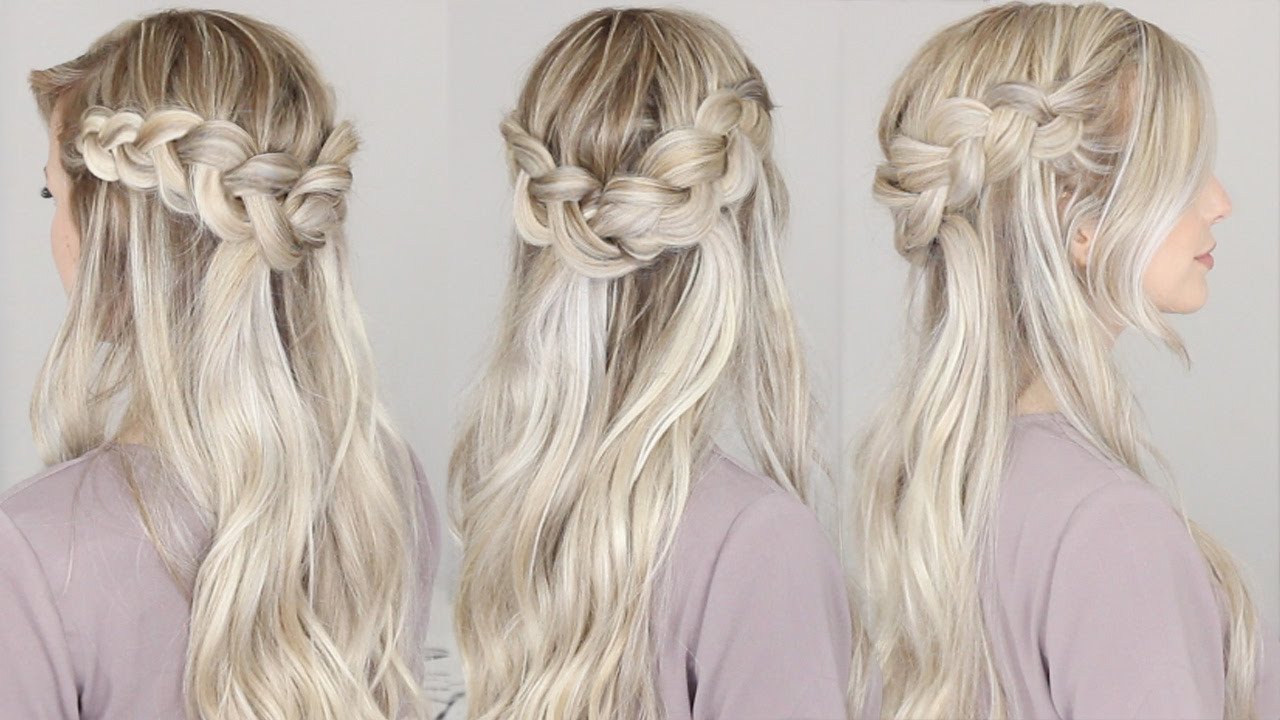 Braid Hairstyles Half Up Half Down Tutorial Natural Half Up Half Down