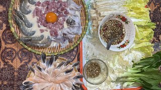 Eating with family/Beef and sea food/ញ៊ាំអាហារជុំគ្រួសារ