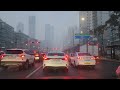 4k uhd 대한민국 인천 송도의 아침 안개 속 드라이브 driving in the morning fog in songdo incheon south korea