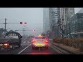 4k uhd 대한민국 인천 송도의 아침 안개 속 드라이브 driving in the morning fog in songdo incheon south korea