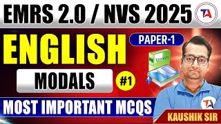 EMRS 2.0 \u0026 NVS Vacancy 2025 | English Modals Most Important MCQs Part 1 | Target Abhi