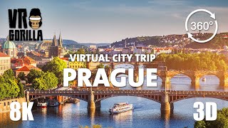 Prague, Czech Republic Guided Tour in 360 VR (short) - Virtual City Trip - 8K 3D 360 Video