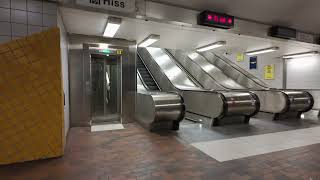 Sweden, Stockholm, subway ride from Gärdet to Ropsten, 1X inclined elevator