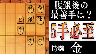 【将棋】必至をかけてください「腹銀後の最善手（５手）」【将棋終盤の基本】