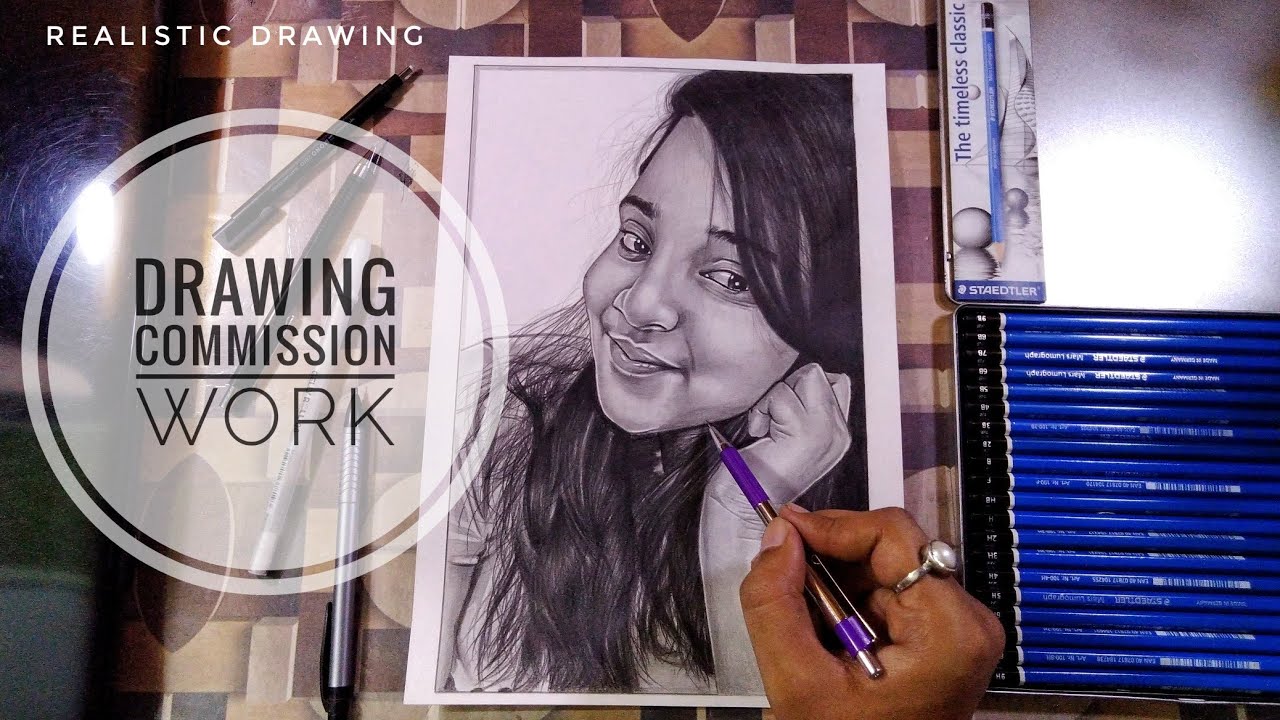 Drawing Commission Work Realistic Drawing Youtube