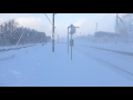 雪煙をあげる183系サロベツ limited express sarobetsu passing pippu sta. in hokkiado japan.