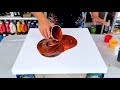 Unbelievable Results with Just Paint and Water - Red, Gold, Bronze - Fluid Art