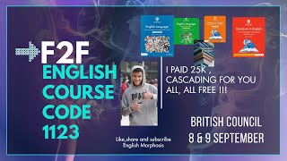 F2F Training British Council Course Code 1123 Syllabus 2024-2026