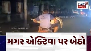 Vadodara News | વડોદરામાં મગર એક્ટિવા પર બેઠો | Crocodile on Vehicle | Viral Video | Rescue | N18V