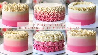 Piping Tutorial! Learn How to Pipe 8 Designs using Wilton 1M Tip! | Homemade Cak