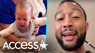 John Legend Scares Daughter Esti From Excitement Over Her Saying 'Dada'