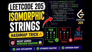 LeetCode 205 Isomorphic Strings | Java HashMap Solution | Interview Question