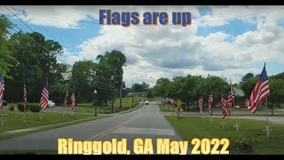 Flags up for Memorial Day in Ringgold, Ga