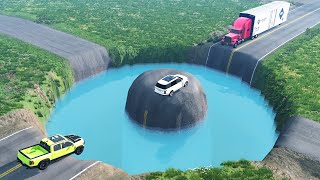 Cars vs Giant Pit Bulge▶️ BeamNG Drive