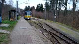 Thueringer Waldbahn - Zugkreuzung in Station Marienglashoehle