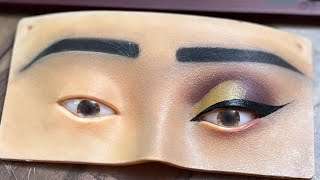 Brown \u0026 Yellow Glittery Eyemakeup Tutorial