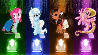 Disney Princesses Elsa Anna Moana Rapunzel As My Little Pony | Disney Princess Songs | Tiles Hop